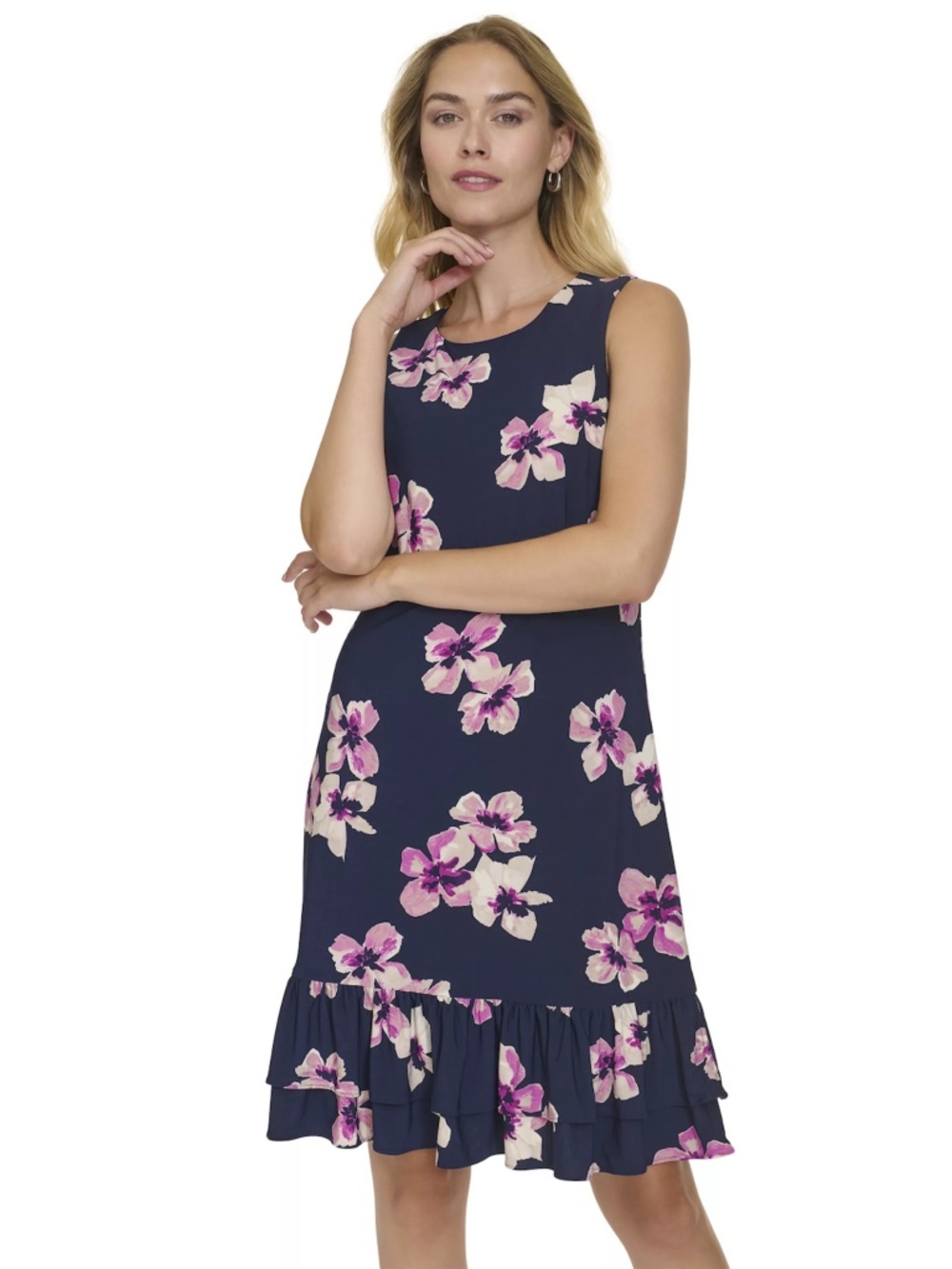 Women's Harper Rose Printed Sleeveless Flounce Skirt Mini Dress Size 16